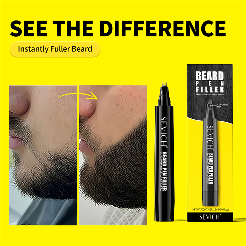 SEVICH Bút râu không thấm nước Beard Filler Pencil Giải pháp làm đầy râu tự nhiên tức thì Màu đen