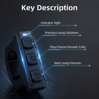 Tay Lái Xe Máy Điều Khiển Không Dây Tương Thích Bluetooth Điều Khiển Từ Xa Chuyển Đổi Âm Nhạc Điều Khiển Từ Xa