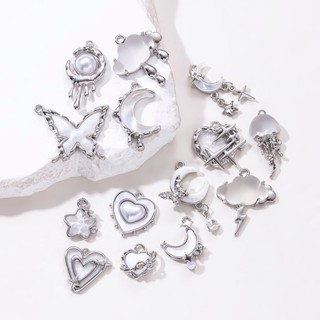 5 Chiếc Y2K Ngọt Ngào Mát Ins Phong Cách Trắng Loại Nơ Tình Yêu Mặt Dây Chuyền Vòng Cổ DIY Handmade Đính Hạt Vòng Tay Bông Tai Phụ Kiện Chất Liệu