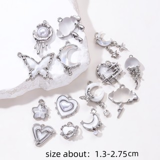 5 Chiếc Y2K Ngọt Ngào Mát Ins Phong Cách Trắng Loại Nơ Tình Yêu Mặt Dây Chuyền Vòng Cổ DIY Handmade Đính Hạt Vòng Tay Bông Tai Phụ Kiện Chất Liệu