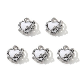 5 Chiếc Y2K Ngọt Ngào Mát Ins Phong Cách Trắng Loại Nơ Tình Yêu Mặt Dây Chuyền Vòng Cổ DIY Handmade Đính Hạt Vòng Tay Bông Tai Phụ Kiện Chất Liệu