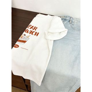 2026 Mới Cổ Tròn 100% cotton Lười Rời Hoạt Hình In Hình Áo Thun Nữ Tay Ngắn