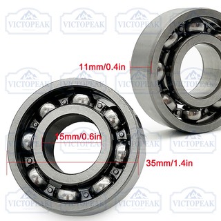 Phụ kiện dụng cụ điện sân vườn 2 bộ 6202 Vòng bi trục khuỷu Máy cắt chổi than & Máy cưa xích