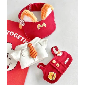 Quần áo búp bê Cotton 10cm Áo sơ mi McDonald 's Sling Hat Set Quần áo trẻ em Hoạt hình dễ thương Phụ kiện búp bê