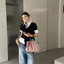 Phiên Bản Hàn Quốc Túi Nữ Chất Lượng Cao Đơn Giản Phù Hợp Với Vải Nylon Thông Thường Túi Đeo Vai Di Động Vừa