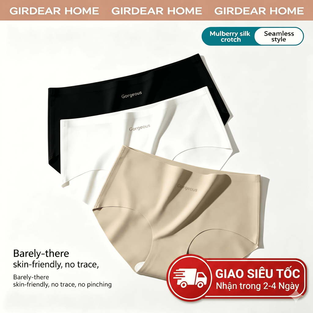 Girdear Home Không Đường May Vô Hình Quần Lót Nữ Tập Yoga Thể Dục Thể Thao Eo Vừa Đáy Kháng Khuẩn Không Bị Kéo Lên Thoáng Khí Lụa Mát, 7611AB01
