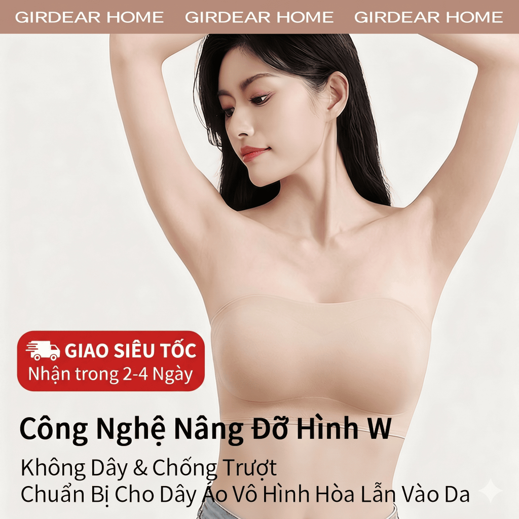 Girderear Home 2 Chiếc Áo ngực quây vô hình có tông màu tùy chỉnh Chống trượt Không dây liền mạch Backless Push Up Áo ngực thoải mái có thể tái sử dụng, GH12
