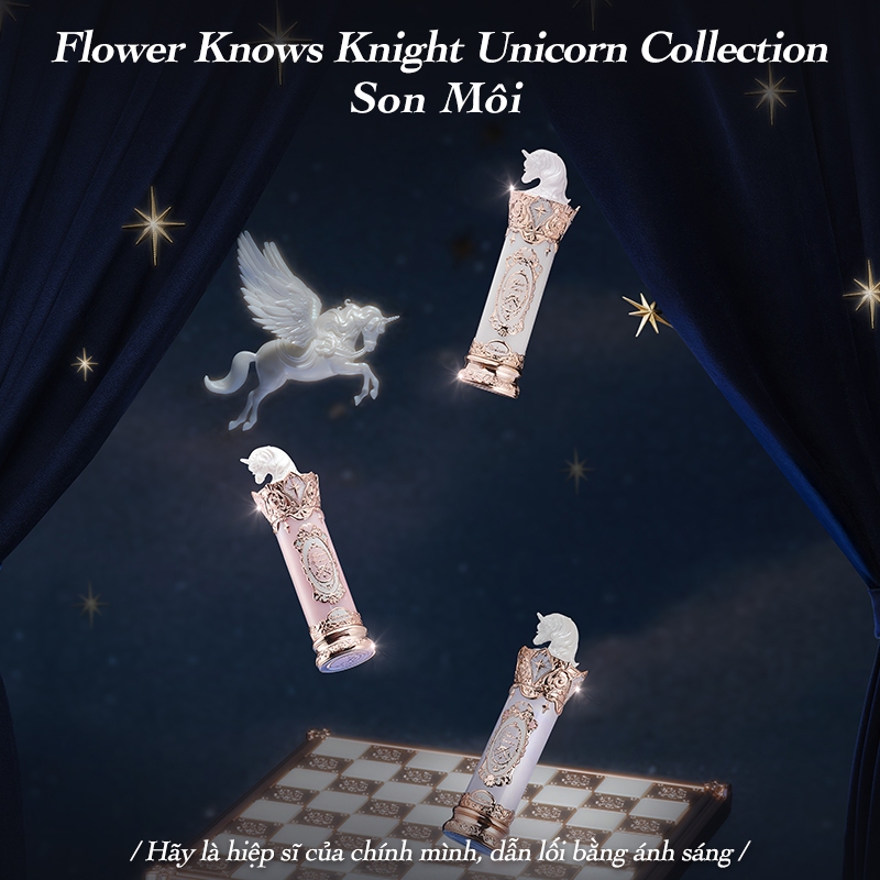 Bộ sưu tập Flower Knows Knight Unicorn Son môi tráng men
