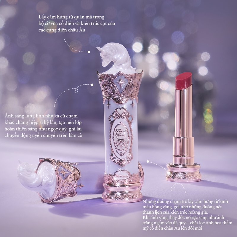 Bộ sưu tập Flower Knows Knight Unicorn Son môi tráng men