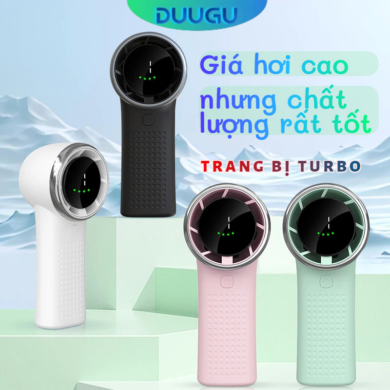 DUUGU quạt cầm tay,Quạt sạc tuabin Pin 5000mAh dung lượng lớn, động cơ không chổi than, 5 mức độ gió
