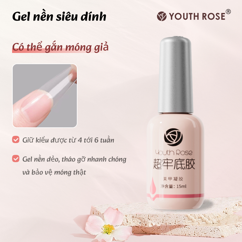 Youth Rose base top hoa hồng sơn móng Sơn Móng Gel dưỡng móng base top sơn dưỡng tay15ml lót Stay Strong