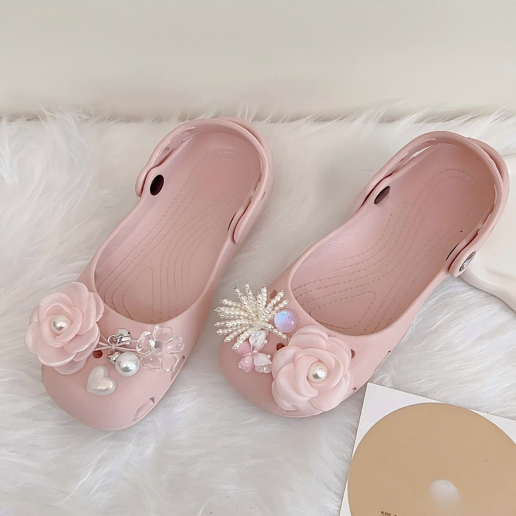 Phụ Nữ Bé Gái Tắc Sandal Giày DIY Quyến Rũ Phong Cách Công Chúa Hoa Hồng Mặt Dây Chuyền Nút Lỗ Giày Trang Trí Bộ Phụ Kiện Quà Tặng