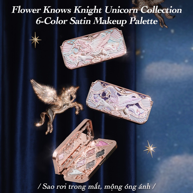 Bộ sưu tập Flower Knows Knight Unicorn Bảng trang điểm Satin 6 màu