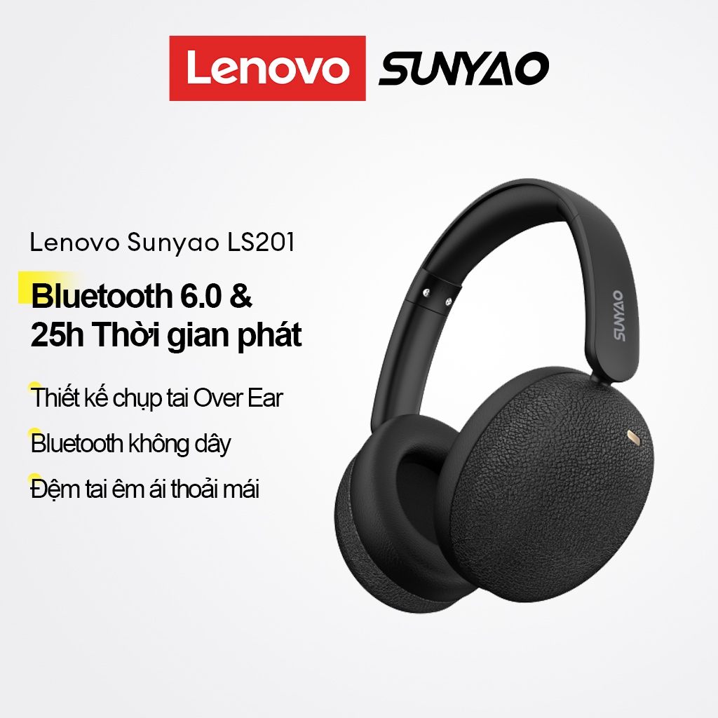 Tai nghe Bluetooth không dây Lenovo Sunyao LS201 Tai nghe qua tai có thời gian phát Bluetooth 6.0 và 25H