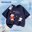 NASA Shin-Chan Shin-Chan In Hình Trắng Trẻ Em Ngắn Tay Cotton Nguyên Chất Loại A Bé Trai Bé Gái Mùa Hè Phong Cách Mới Dạo Phố Áo Thun