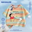 NASA Shin-Chan Shin-Chan In Hình Trắng Trẻ Em Ngắn Tay Cotton Nguyên Chất Loại A Bé Trai Bé Gái Mùa Hè Phong Cách Mới Dạo Phố Áo Thun