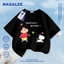 NASA Shin-Chan Shin-Chan In Hình Trắng Trẻ Em Ngắn Tay Cotton Nguyên Chất Loại A Bé Trai Bé Gái Mùa Hè Phong Cách Mới Dạo Phố Áo Thun