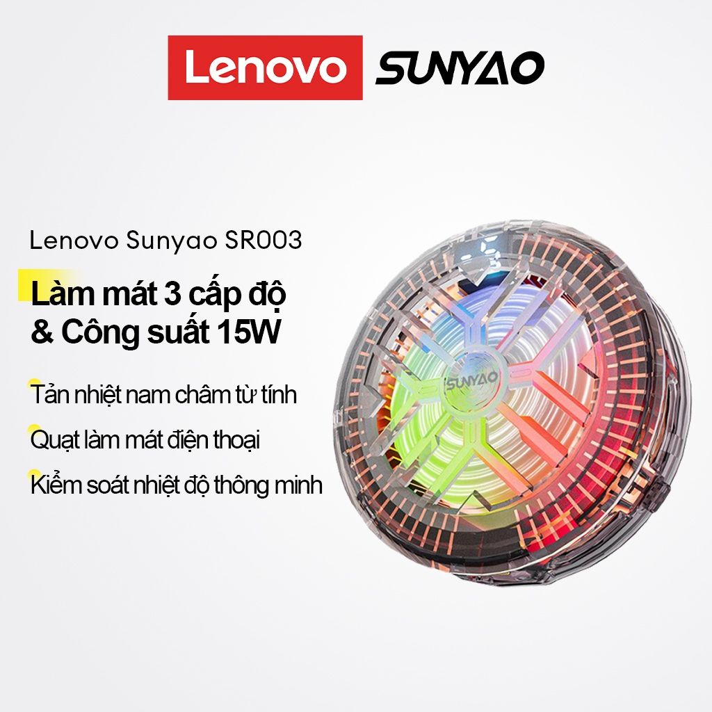 Quạt làm mát điện thoại Lenovo Sunyao SR003 Quạt làm mát điện thoại tản nhiệt từ tính làm mát 3 cấp và siêu công suất 15W