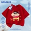 NASA Nohara Shinnosuke in hình trẻ em ngắn tay Cotton nguyên chất loại A cho bé trai bé gái mùa hè Áo thun mặc đường phố phong cách mới