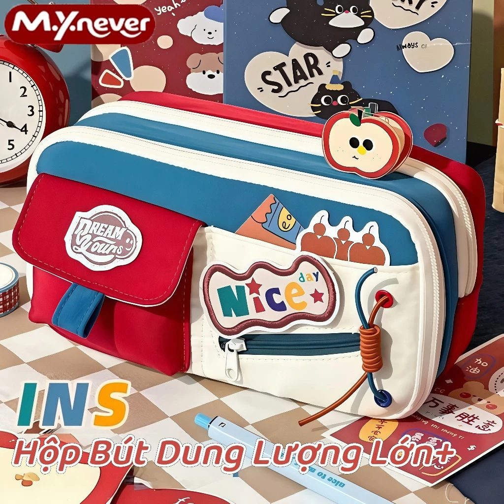 Túi đựng bút chì phong cách cổ điển – Túi đựng nhiều ngăn, dung tích lớn của Mỹ