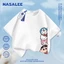 Áo thun Cotton nguyên chất ngắn tay phối hợp in hình chữ thập của NASA dành cho trẻ em loại A dành cho bé trai bé gái mùa hè Áo thun mặc đường phố phong cách mới