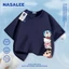 Áo thun Cotton nguyên chất ngắn tay phối hợp in hình chữ thập của NASA dành cho trẻ em loại A dành cho bé trai bé gái mùa hè Áo thun mặc đường phố phong cách mới