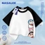 Áo thun Cotton nguyên chất ngắn tay phối hợp in hình chữ thập của NASA dành cho trẻ em loại A dành cho bé trai bé gái mùa hè Áo thun mặc đường phố phong cách mới