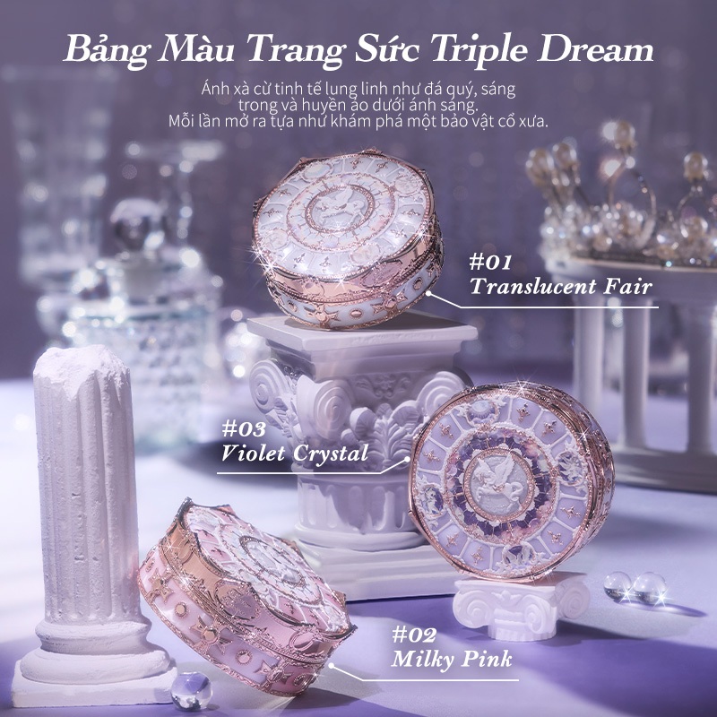 Flower Knows Knight Unicorn Collection Cloud Loose Setting Powder Làn da mộc sáng nhẹ, giữ trọn độ rạng rỡ mềm mại | BigBuy360 - bigbuy360.vn