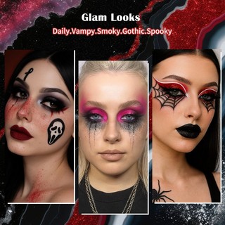 Bảng phấn mắt khói UCANBE 18 màu Goth – Đen, Đỏ, Xám, Bạc, Hồng, Burgundy – Mờ, lung linh, Kim loại – Halloween, Giáng sinh, Chú hề, Ma cà rồng, Joker, Trang phục SFX Makeu