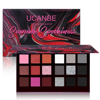 Bảng phấn mắt khói UCANBE 18 màu Goth – Đen, Đỏ, Xám, Bạc, Hồng, Burgundy – Mờ, lung linh, Kim loại – Halloween, Giáng sinh, Chú hề, Ma cà rồng, Joker, Trang phục SFX Makeu