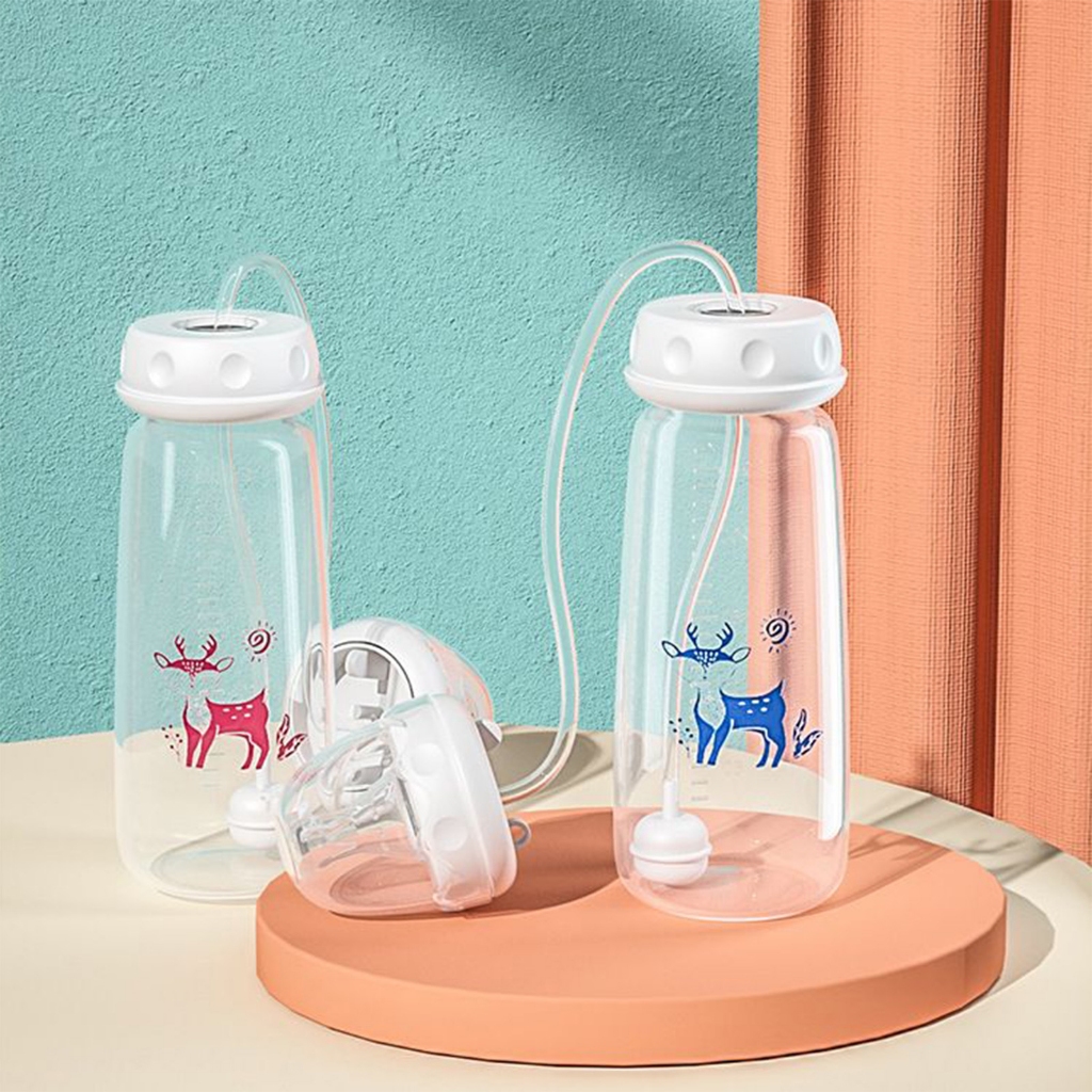 3 trong 1 rảnh tay 300ML Bình sữa cổ rộng cho bé Bình trữ sữa Bình sữa Máy tạo bọt chống rơi Trọng lực Bóng ăn
