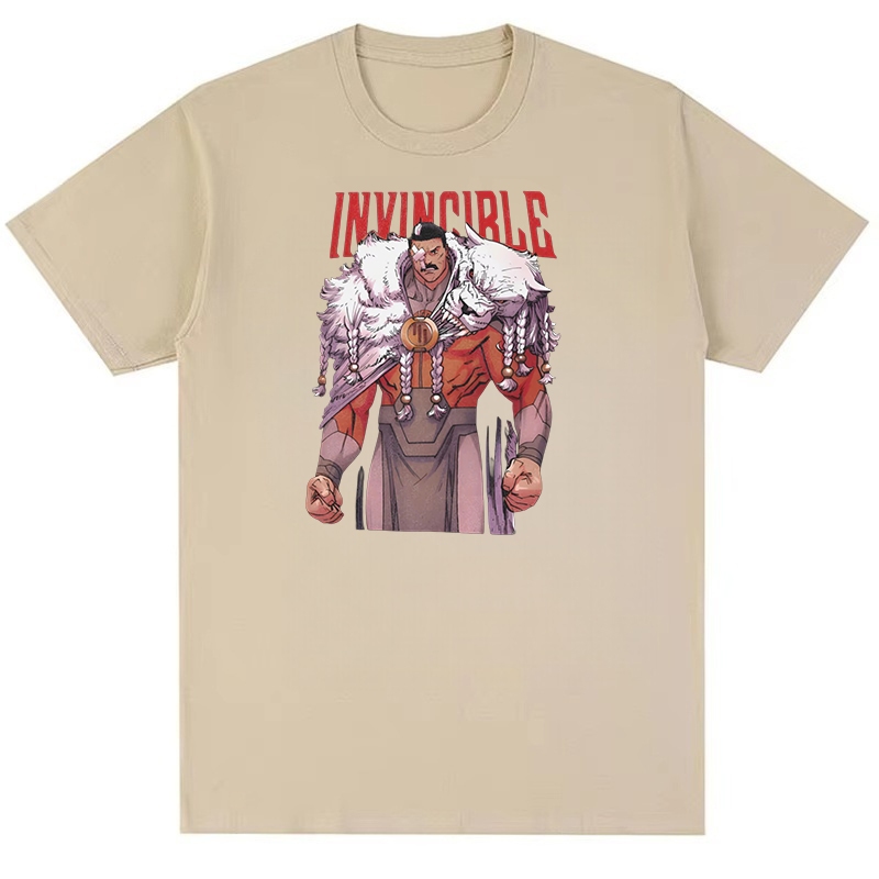 Invincible, người cai trị vĩ đại nhất, áo thun nam Y2K đơn giản và thời trang vui nhộn in hình cotton nguyên chất