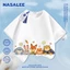 NASA Crazy Zootopia in hình trẻ em ngắn tay Cotton nguyên chất loại A cho bé trai bé gái mùa hè Áo thun mặc đường phố phong cách mới
