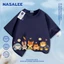 NASA Crazy Zootopia in hình trẻ em ngắn tay Cotton nguyên chất loại A cho bé trai bé gái mùa hè Áo thun mặc đường phố phong cách mới