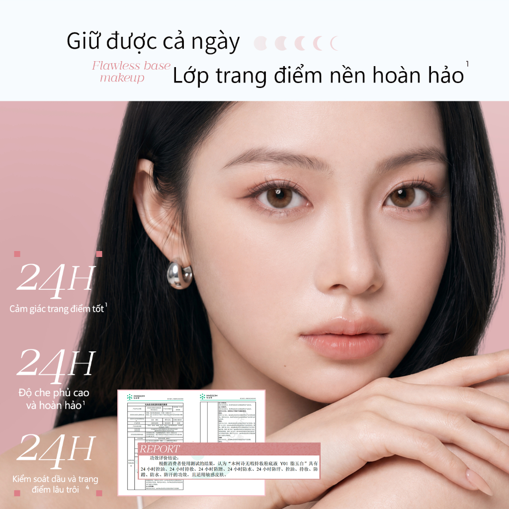 Kem Nền Mooekiss, Mịn Lì Lâu Trôi, Che Khuyết Điểm, Không Xuống Tông, Kiềm Dầu Dưỡng Ẩm