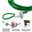 Bộ dây cáp dây thép màu xanh lá cây 3mm 4mm PVC bọc kẹp lò xo khóa cho hàng rào sân vườn Tấm chắn an toàn Dây phơi quần áo