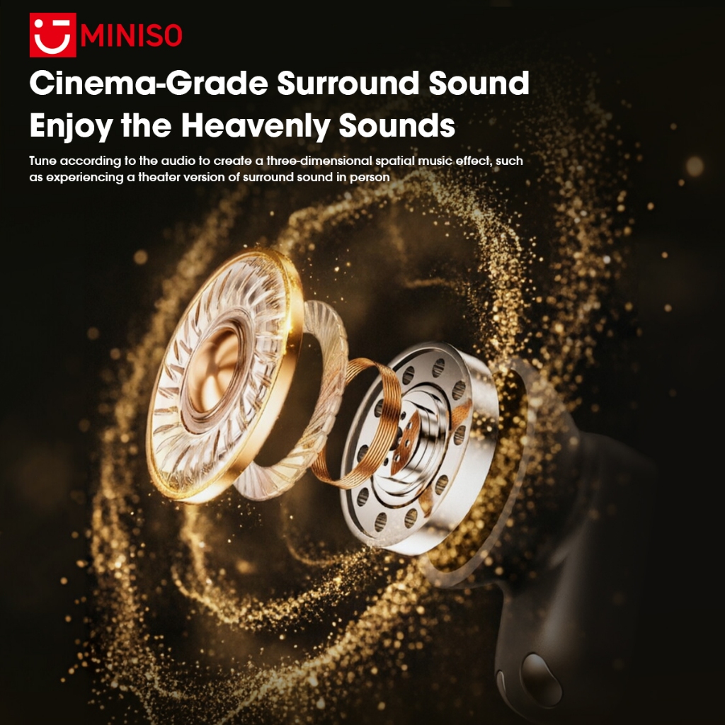 MINISO MS132 Mới HIFI Tai nghe Bluetooth V6.0 Thiết kế thân ngắn Tai nghe chơi game không dây Độ trễ thấp