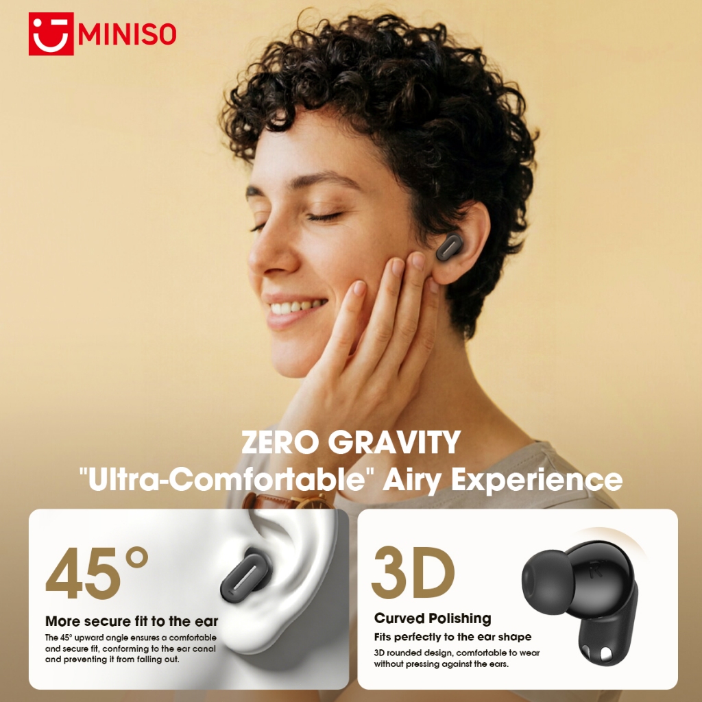 MINISO MS132 Mới HIFI Tai nghe Bluetooth V6.0 Thiết kế thân ngắn Tai nghe chơi game không dây Độ trễ thấp