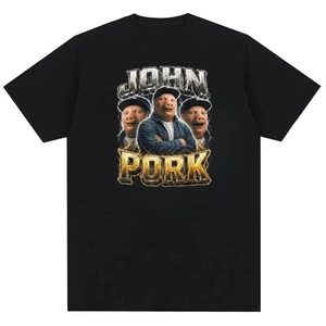 John Pork Ba Mặt Ý Brainrot Meme Thời Trang Nam 100% Cotton In Thiết Kế Áo Thun