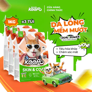 Thức ăn cho mèo KEEPO K1 Combo 3 Gói 1KG, Omega 3 dưỡng da & lông, Tiêu hóa khỏe mạnh, Chăm sóc mắt