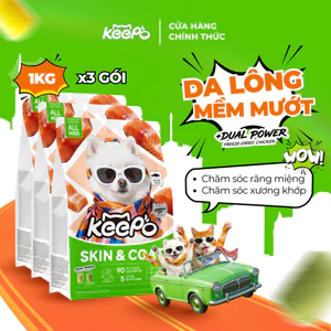 Thức ăn cho chó KEEPO K3 Combo 3 Gói 1KG chăm sóc răng miệng, da mềm, lông mượt, xương chắc khỏe