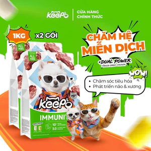 Thức ăn cho chó KEEPO K4 Combo 2 Gói 1KG chăm sóc tiêu hóa, DHA & vitamin D3 phát triển não và xương
