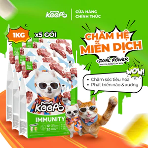 Thức ăn cho chó KEEPO K4 Combo 5 Gói 1KG DHA & vitamin D3 phát triển não và xương