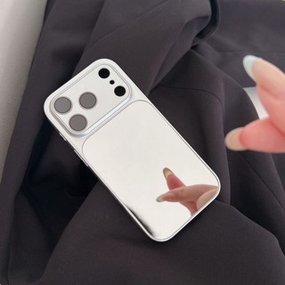Ốp điện thoại gương cảm ứng cửa sổ lớn sang trọng tức thì 17 phù hợp để phù hợp với 13 14 15 16 17 Pro Max toàn diện gương bảo vệ chống rơi vỏ silicon