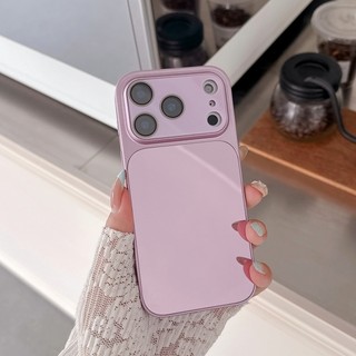 Ốp điện thoại gương cảm ứng cửa sổ lớn sang trọng tức thì 17 phù hợp để phù hợp với 13 14 15 16 17 Pro Max toàn diện gương bảo vệ chống rơi vỏ silicon