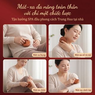 Lược Massage Lược Gỗ Đồng 29 Lược