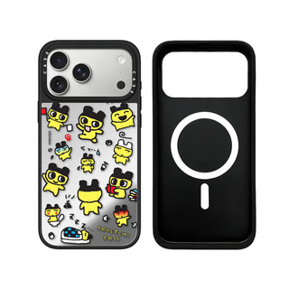 Không Dây Từ Tính Cho iPhone 17 16 15 14 13 Pro Max Plus Ngộ nghĩnh Tamagotchi Miếng Dán Cạnh Đen Cứng Ốp điện thoại Khắc Logo