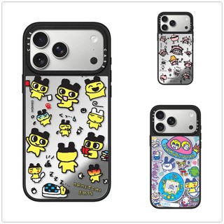 Không Dây Từ Tính Cho iPhone 17 16 15 14 13 Pro Max Plus Ngộ nghĩnh Tamagotchi Miếng Dán Cạnh Đen Cứng Ốp điện thoại Khắc Logo