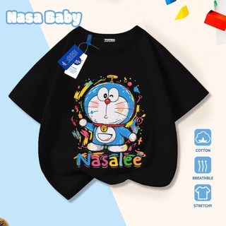 Áo thun trẻ em in hình NASA Doremon Cotton thoáng khí, thoải mái, tay ngắn