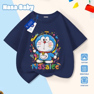 Áo thun trẻ em in hình NASA Doremon Cotton thoáng khí, thoải mái, tay ngắn